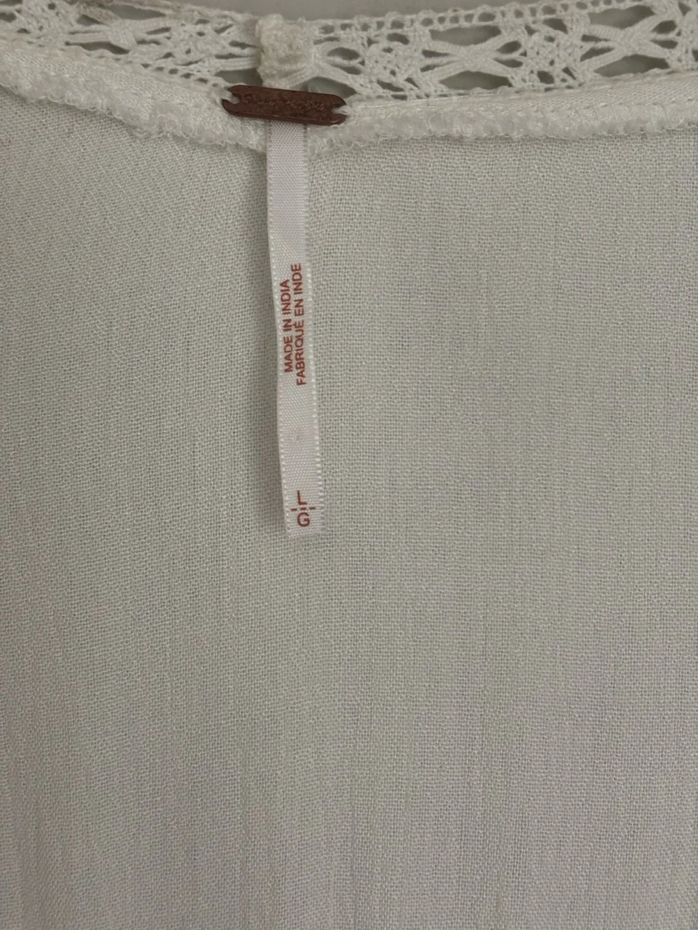 Free People Crochet Trim Peasant Blouse EUC